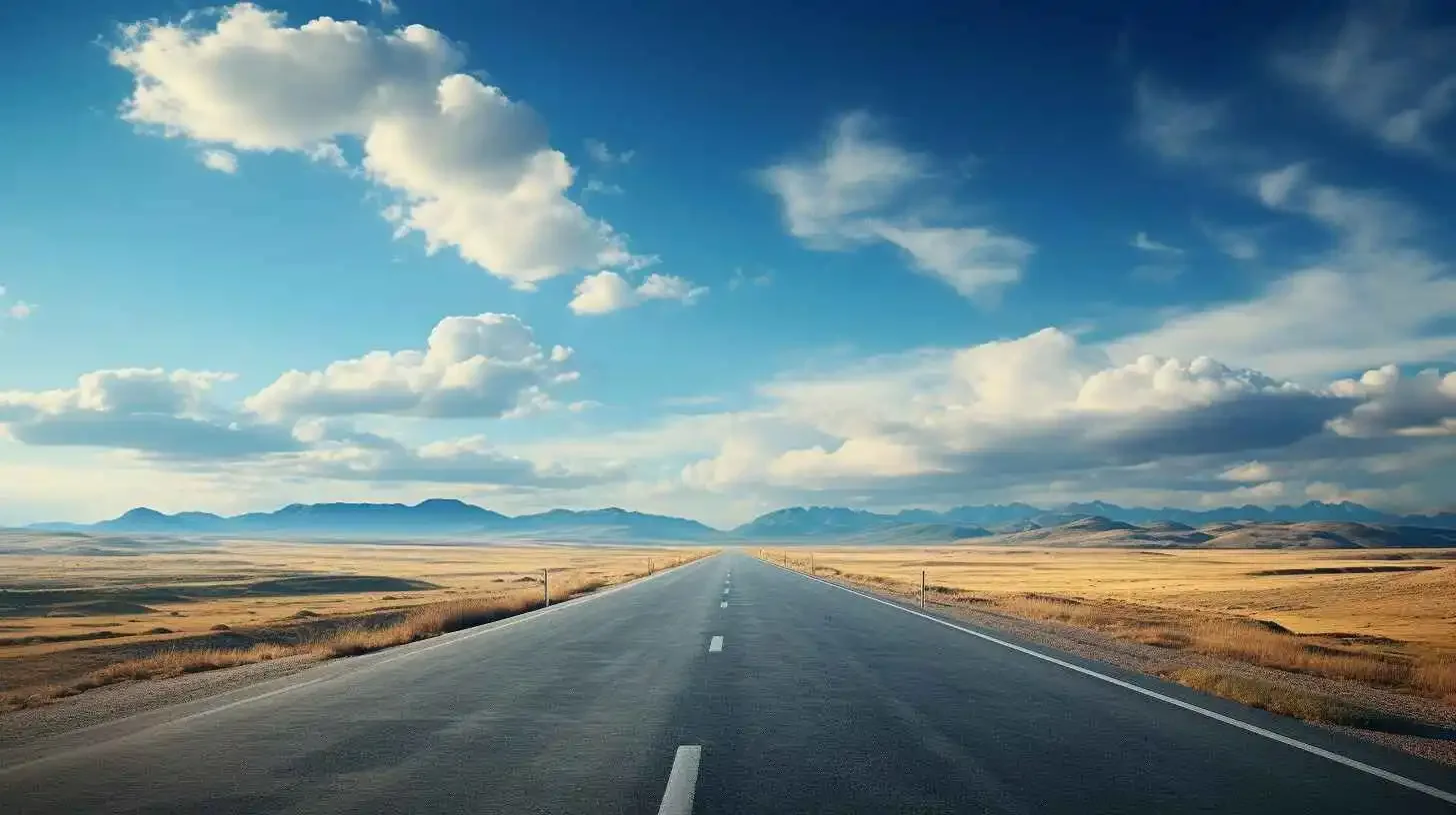Ruta abierta bajo un cielo despejado